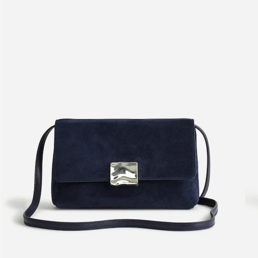 Madewell X AGMES NYC Navy Suede Shoulder Bag/Clutch - Picture 7 of 8
